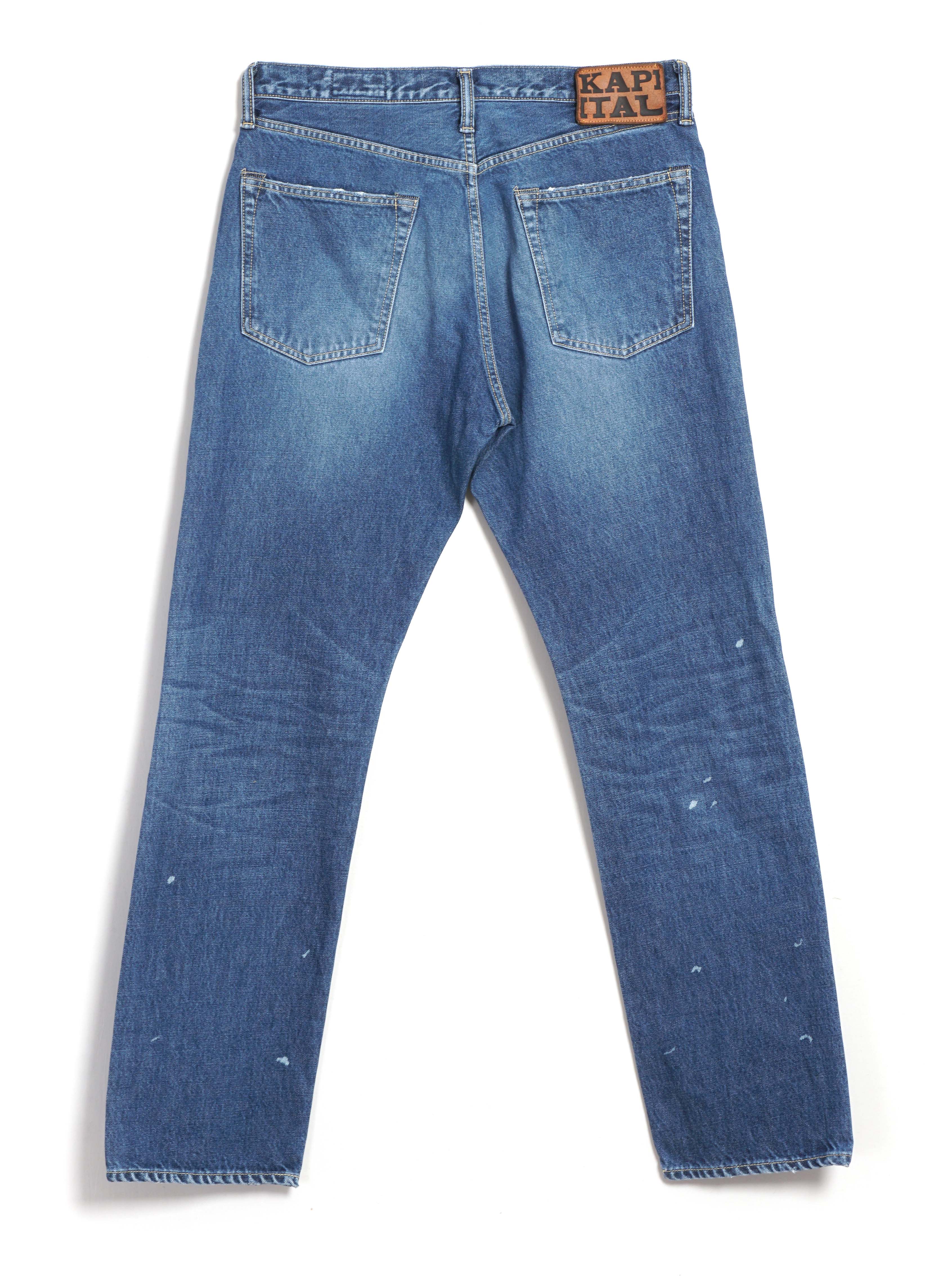 14OZ DENIM 5P MONKEY CISCO | Embroidered 3 Year Fade Jeans | Light Indigo - Image 4