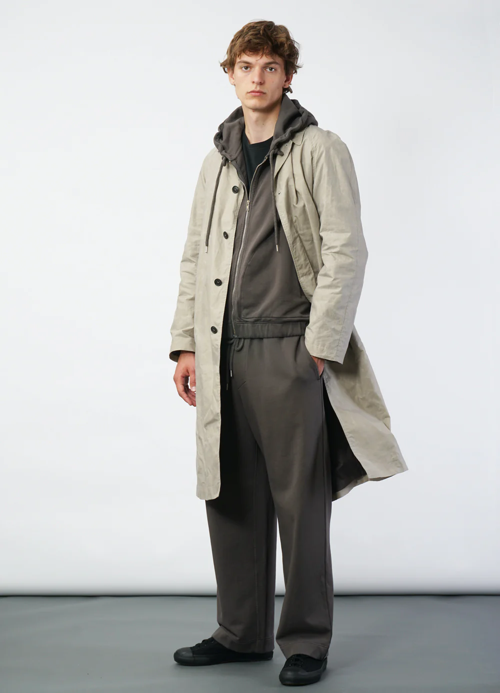 MORTEN 29-72-5 | Long Coat | Waxed Concrete - Image 2