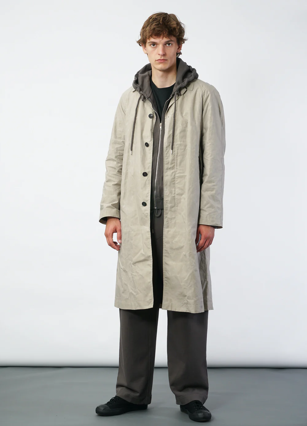 MORTEN 29-72-5 | Long Coat | Waxed Concrete - Image 3