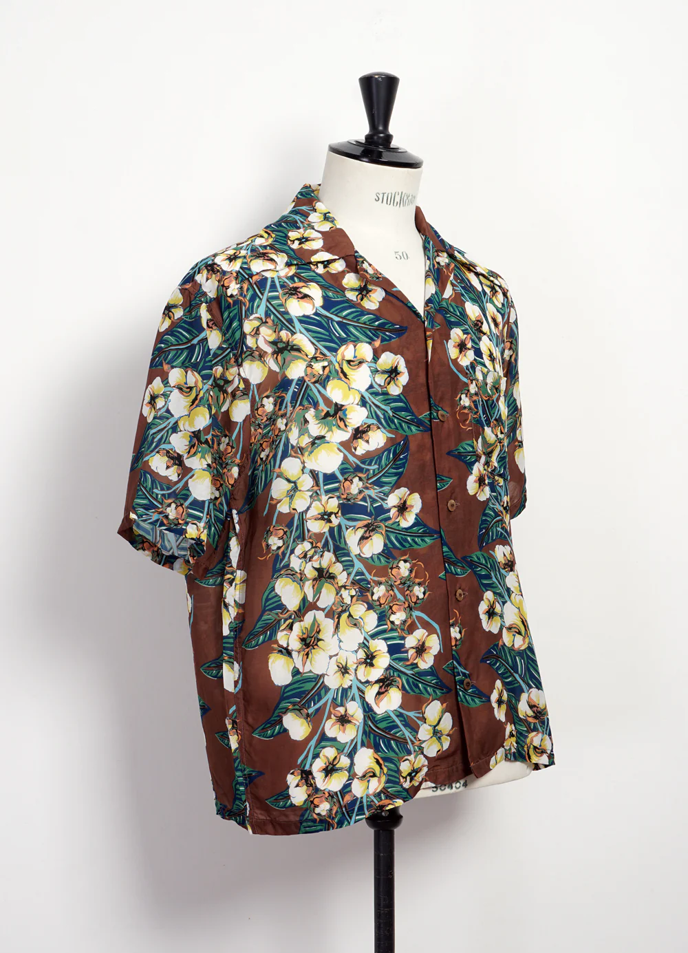 ALOHA SHIRT | Silk Rayon Flower Shirt | Brown - Image 2