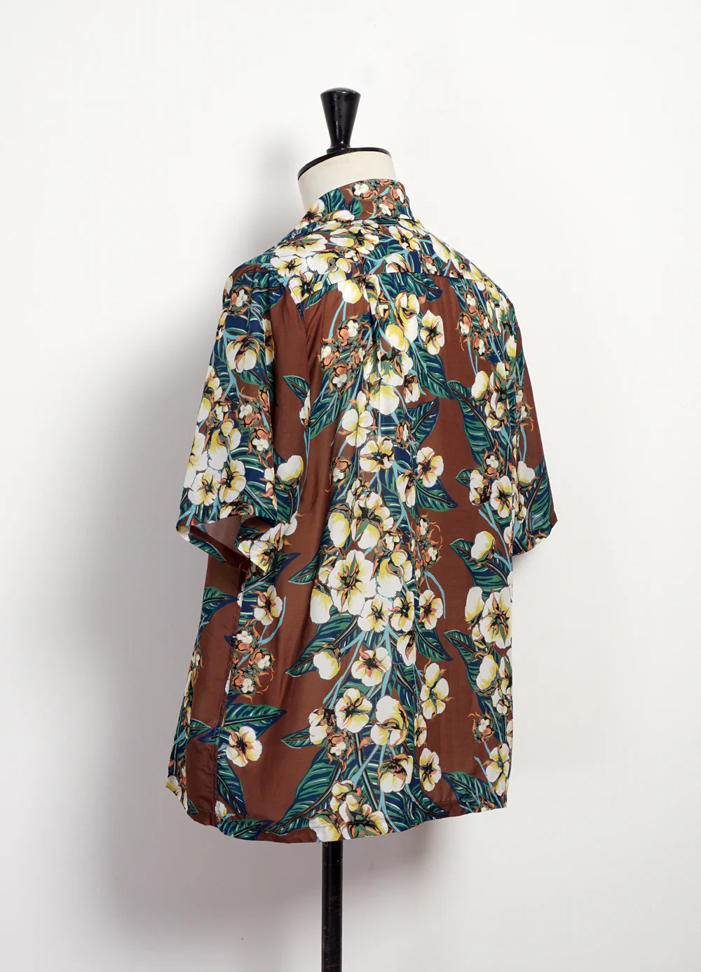 ALOHA SHIRT | Silk Rayon Flower Shirt | Brown - Image 3