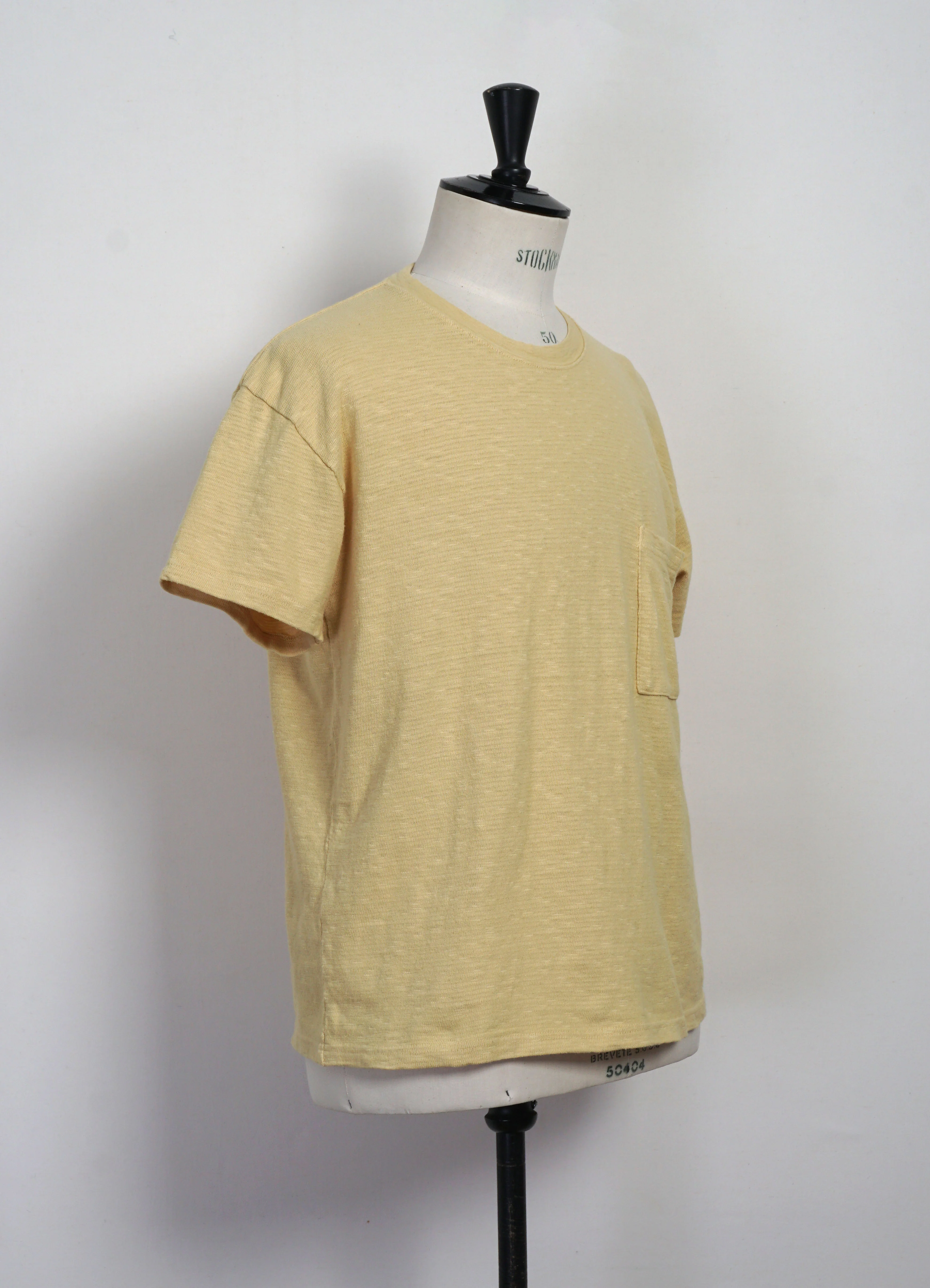 AMUSE | Slub Cotton Pocket Tee | Yellow - Image 2