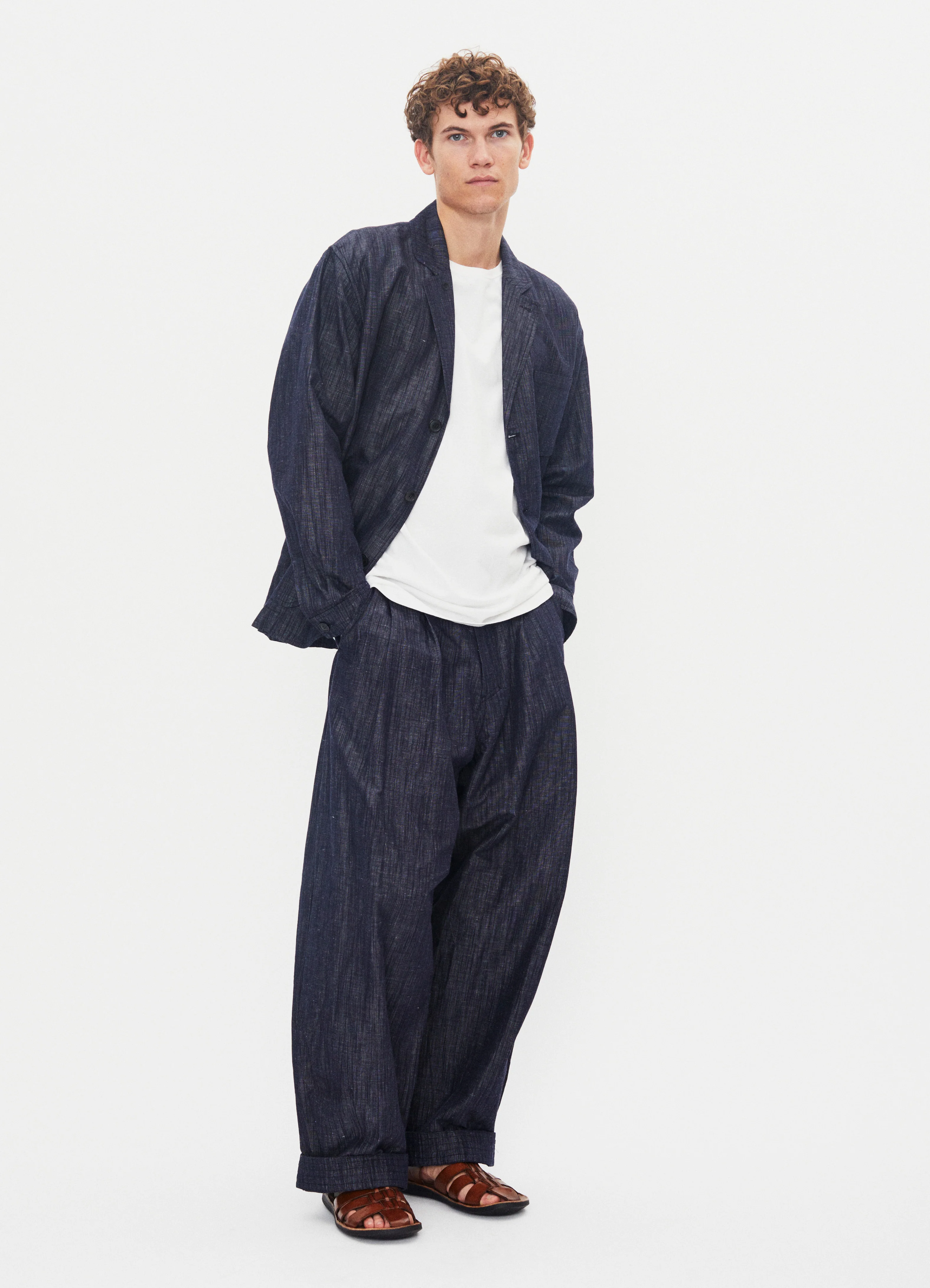 ANDREW 31-74-3 | Balloon Trousers | Washed Navy - Image 4