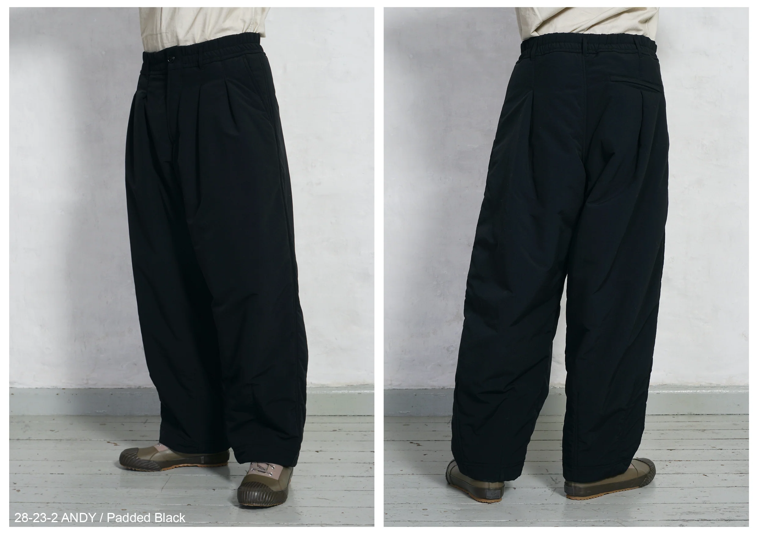 ANDY 28-23-2 | Wide Cut Padded Trousers | Padded Black - Image 4