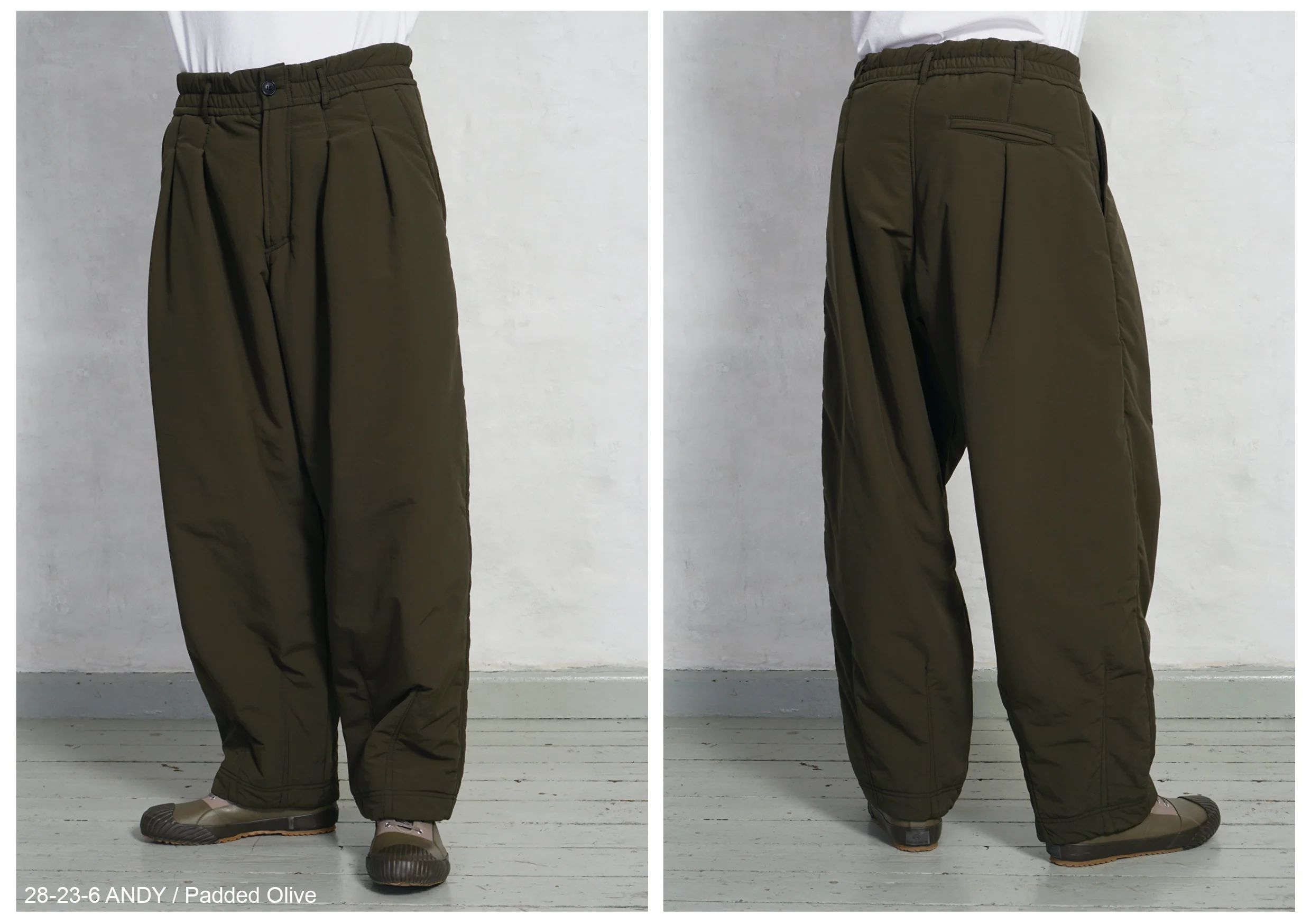 ANDY 28-23-6 | Wide Cut Padded Trousers | Padded Olive - Image 6