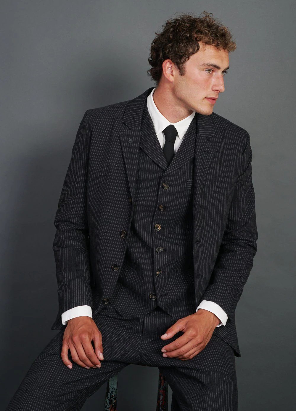 ANKER | Casual 4-button Blazer | Black Pin - Image 3