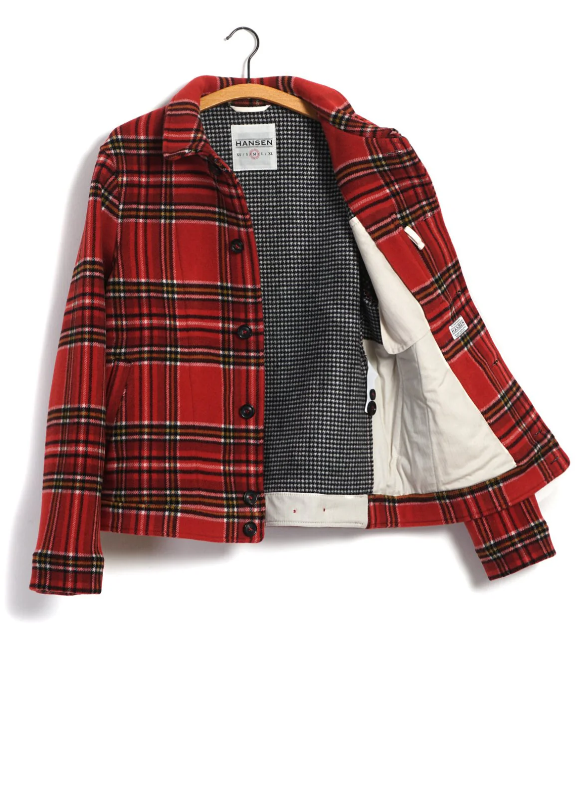 ATLAS | Short Double Face Wool Jacket | Red Check Pepita - Image 3