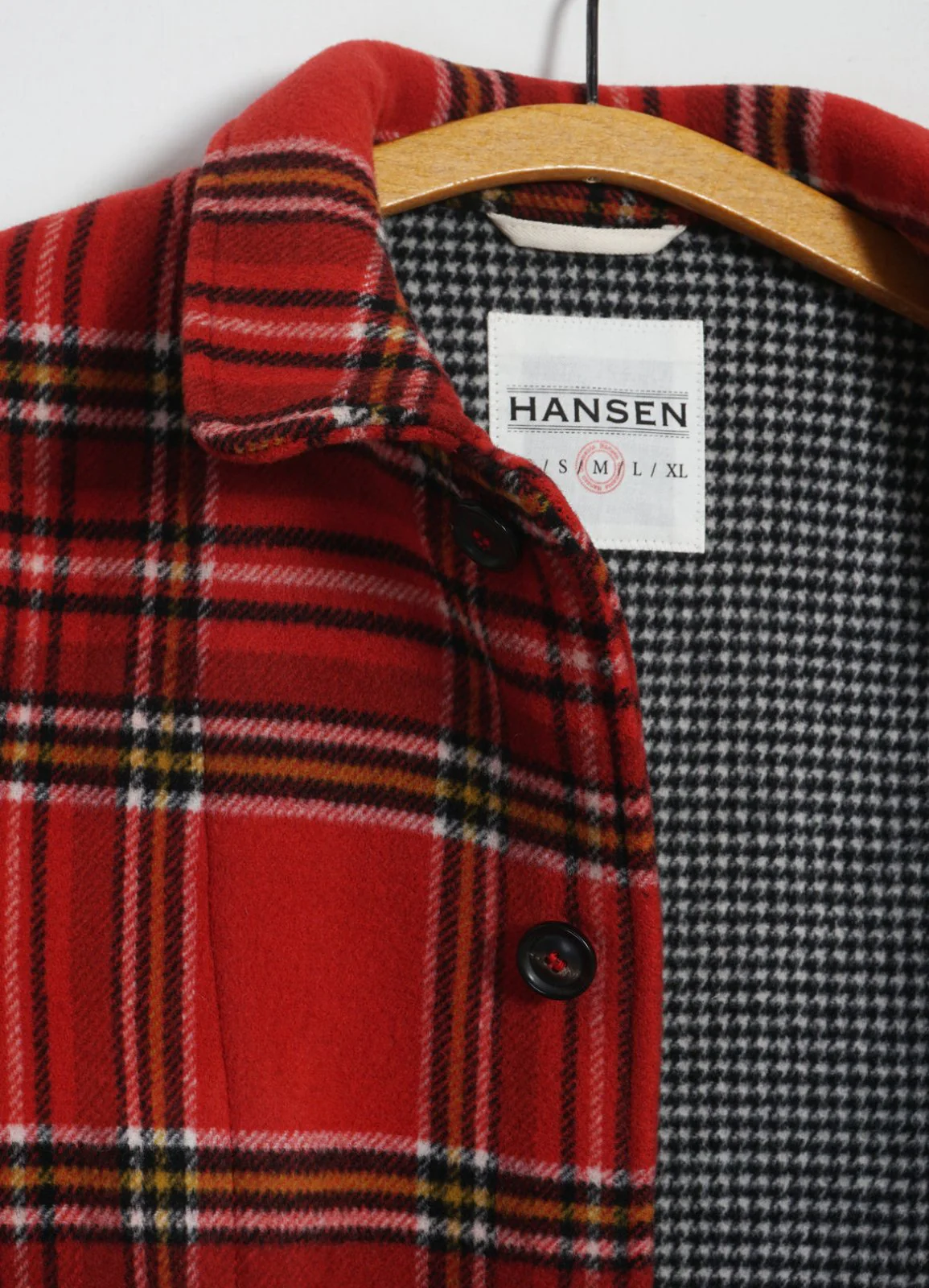 ATLAS | Short Double Face Wool Jacket | Red Check Pepita - Image 4