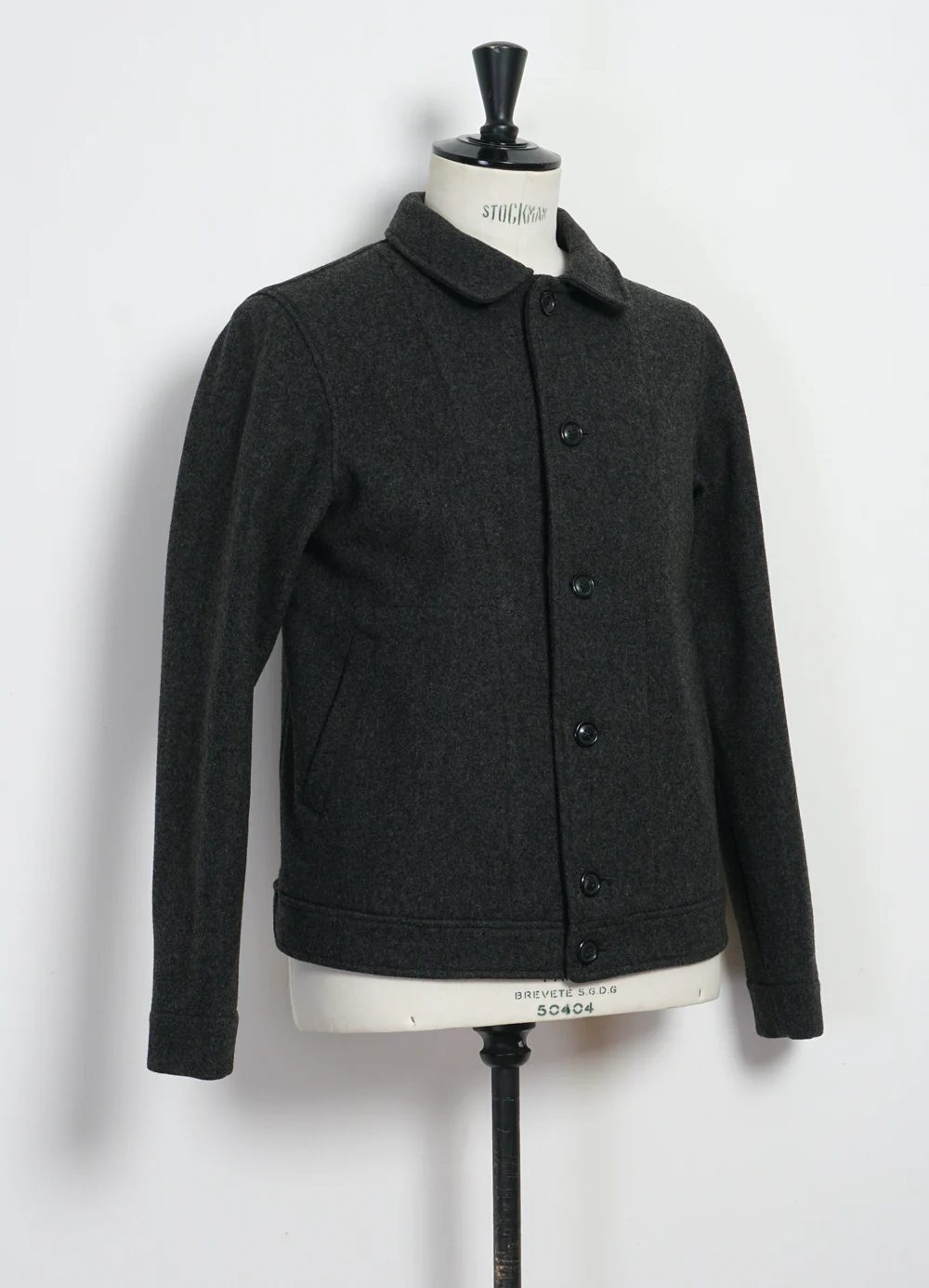ATLAS | Short Wool Felt Jacket | Grey Melange - Image 3