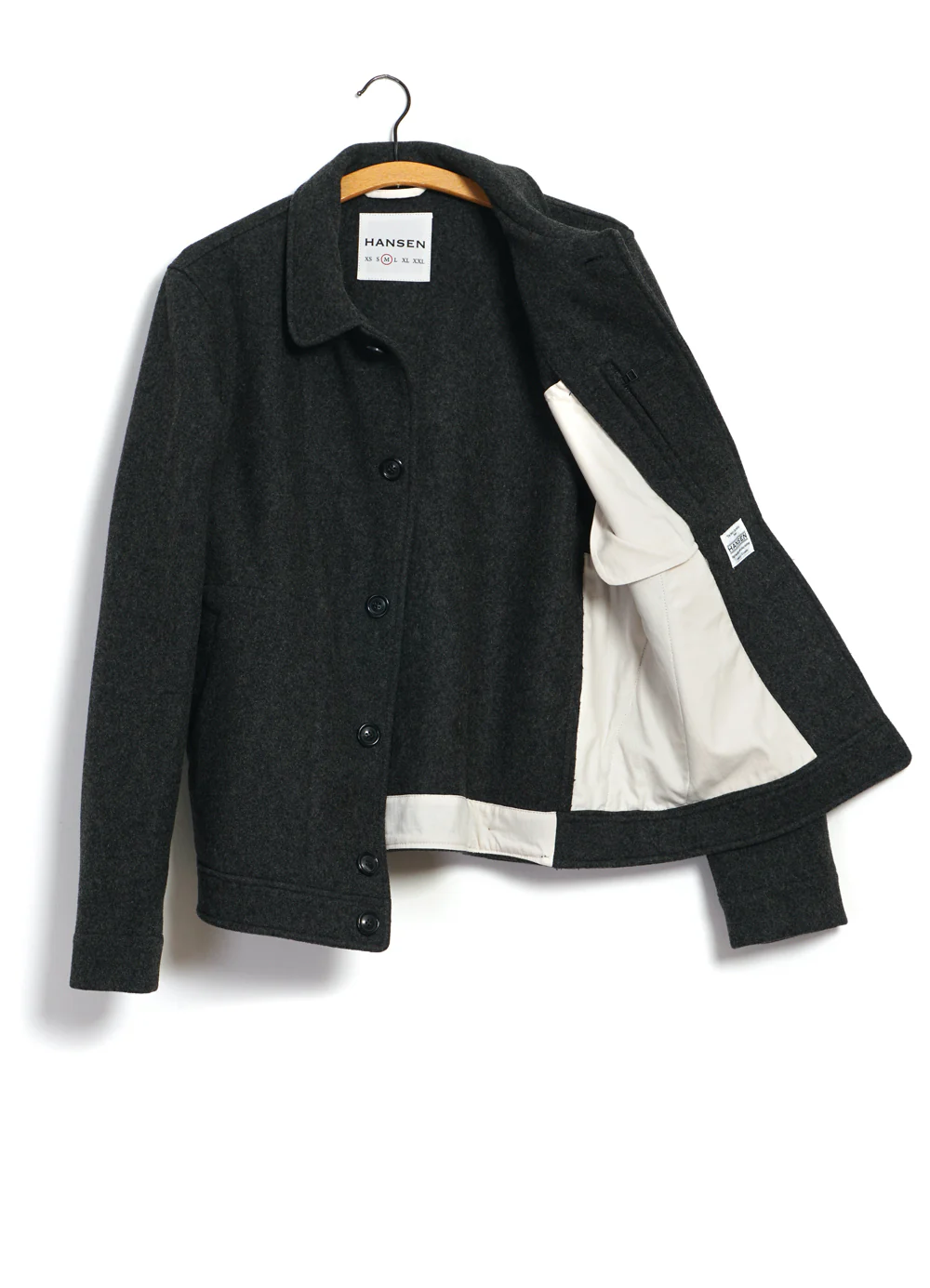 ATLAS | Short Wool Felt Jacket | Grey Melange - Image 6