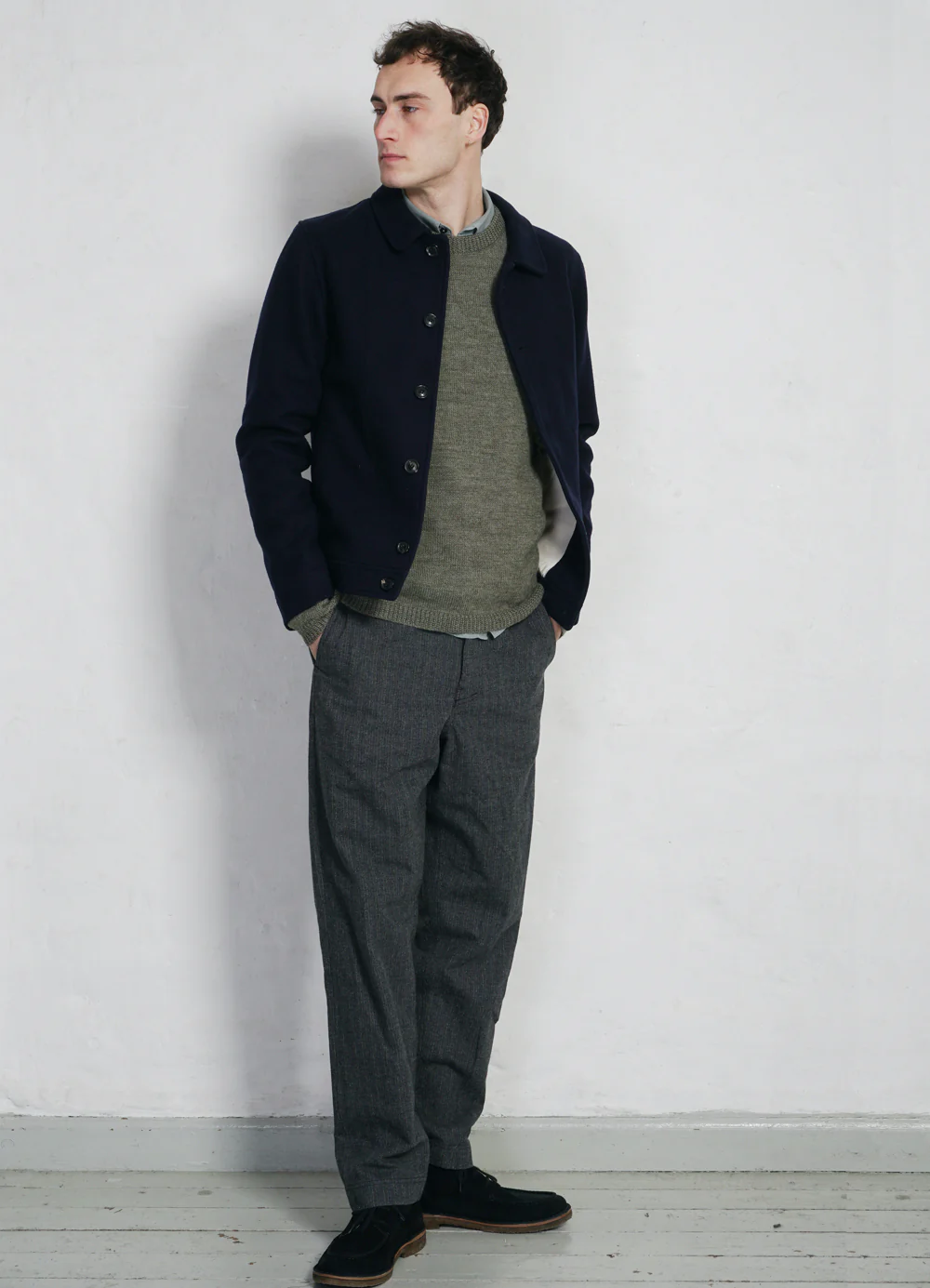 ATLAS | Short Wool Felt Jacket | Solid Blue - Image 5