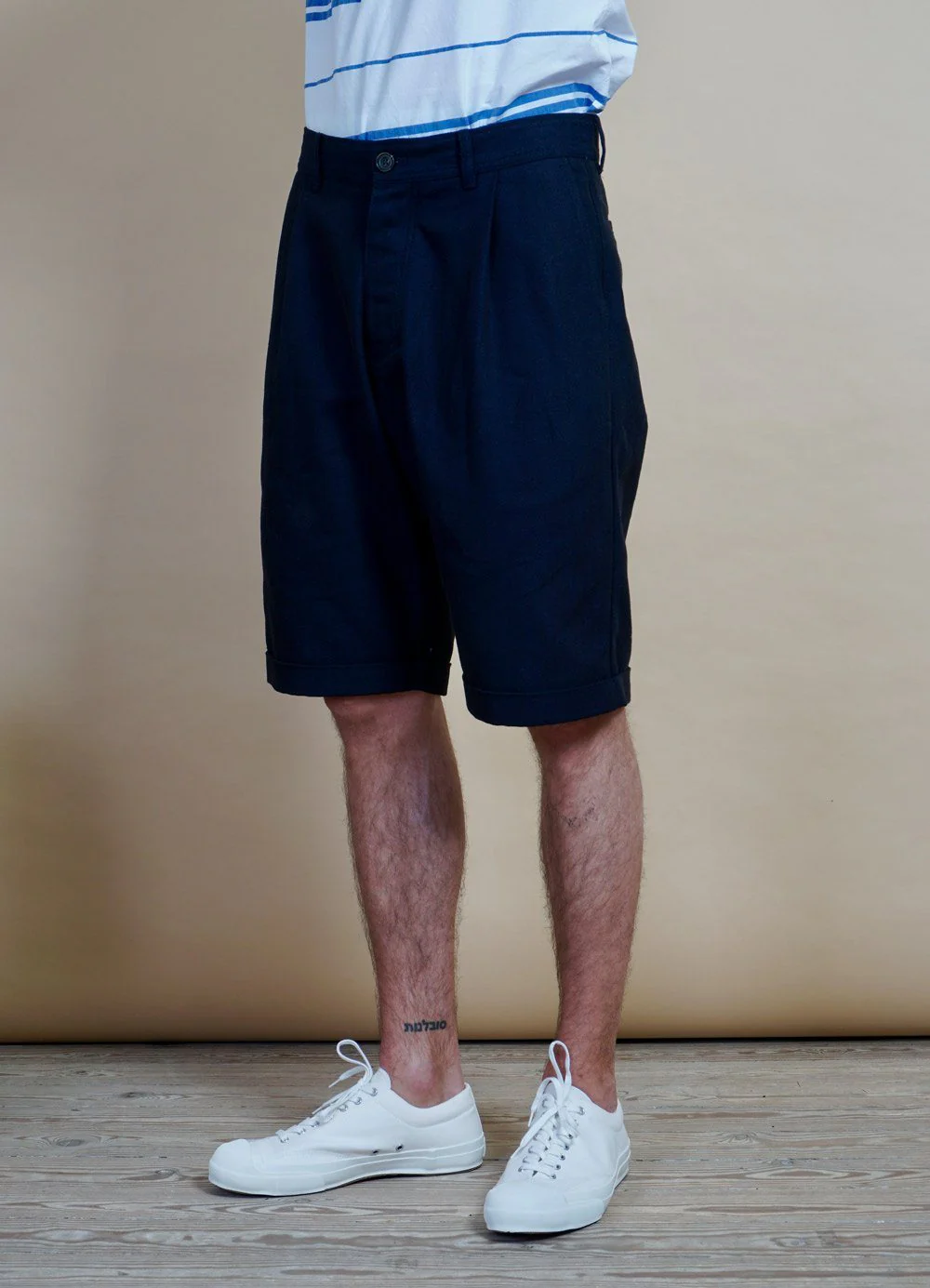 BIRK | Single Pleated Shorts | Indigo - Image 3