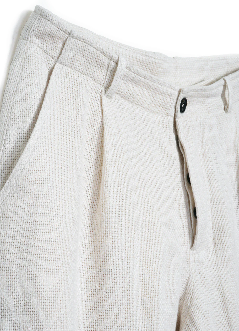 BOBBY 29-58-1 | Wide Pleated Trousers | Off White Gauze - Image 5