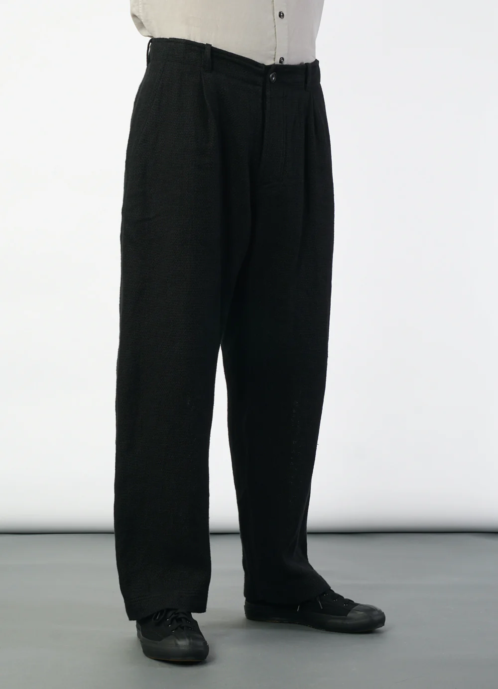 BOBBY 29-58-2 | Wide Pleated Trousers | Black Gauze - Image 3