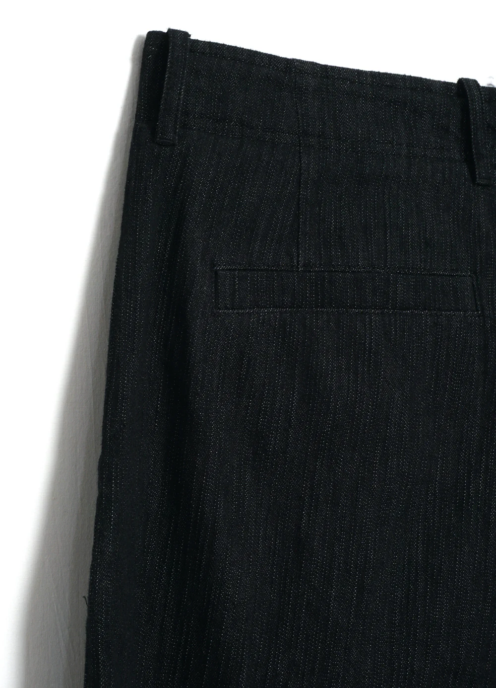 BOBBY 30-31-2 | Wide Pleated Trousers | Black Slubdenim - Image 4