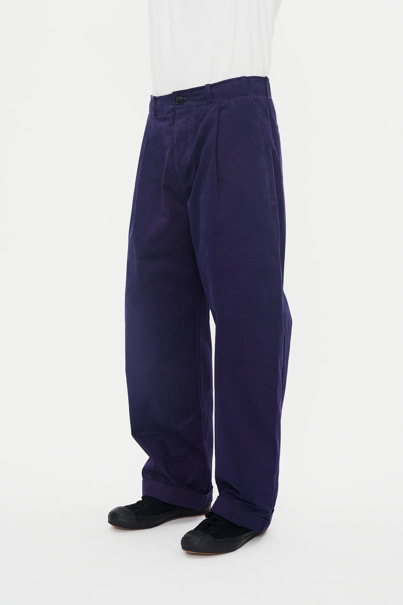 BOBBY 31-56-3 | Wide Pleated Everyday Trousers | Marine - Image 3