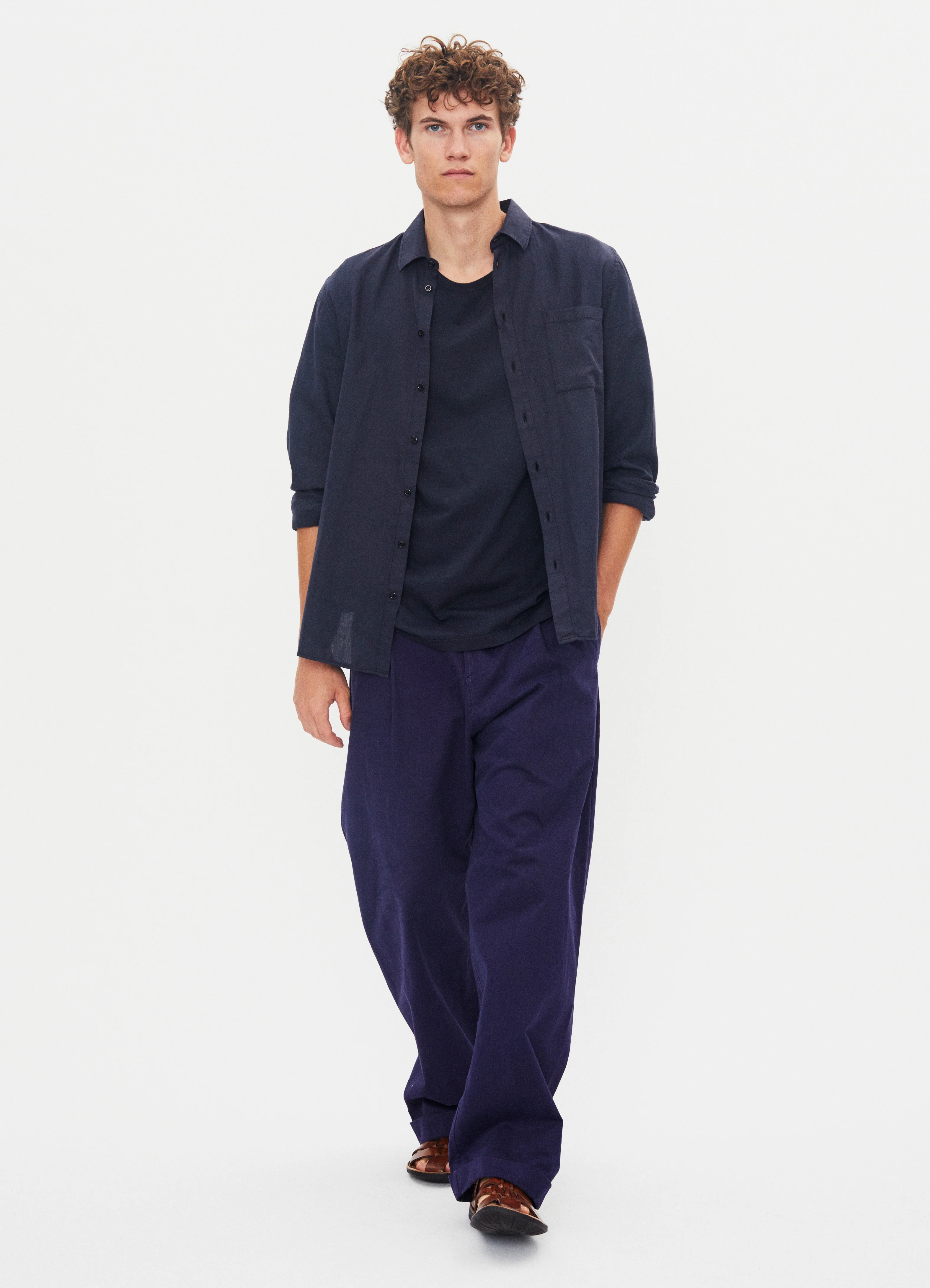 BOBBY 31-56-3 | Wide Pleated Everyday Trousers | Marine - Image 4