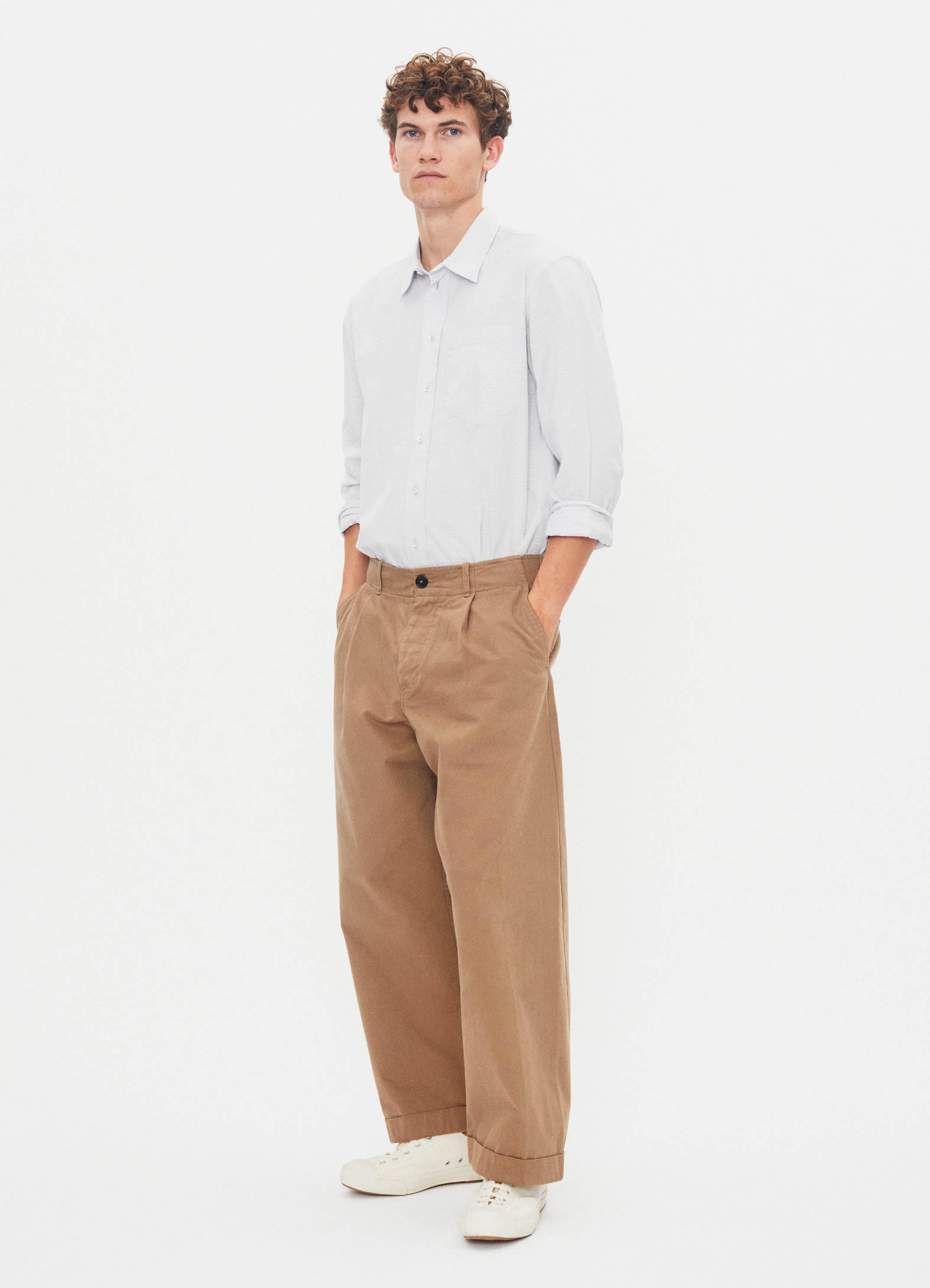 BOBBY 31-56-7 | Wide Pleated Everyday Trousers | Beige - Image 6