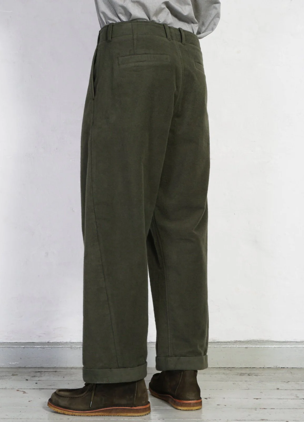 BOBBY | Super Wide Pleated Trousers | Dark Green - Image 3
