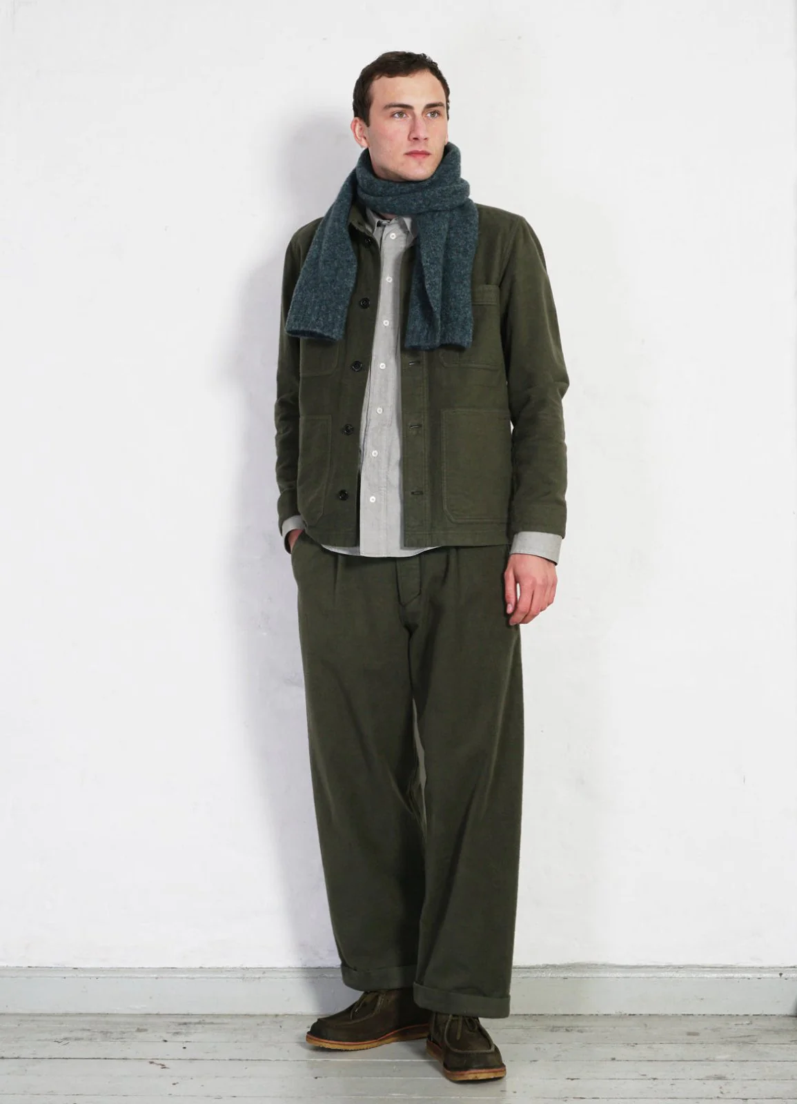 BOBBY | Super Wide Pleated Trousers | Dark Green - Image 5