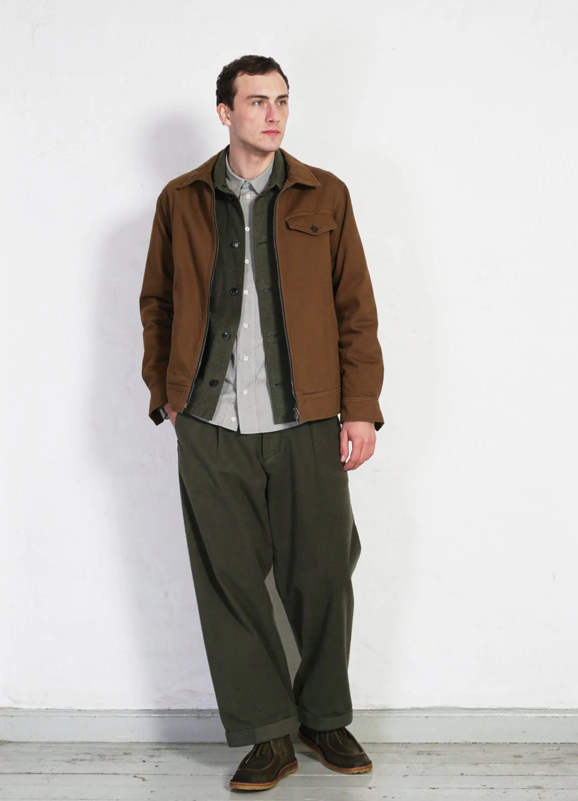 BOBBY | Super Wide Pleated Trousers | Dark Green - Image 7