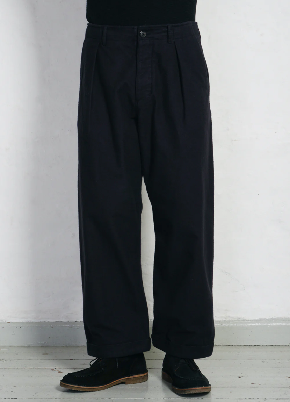 BOBBY | Super Wide Pleated Trousers | Navy - Image 3