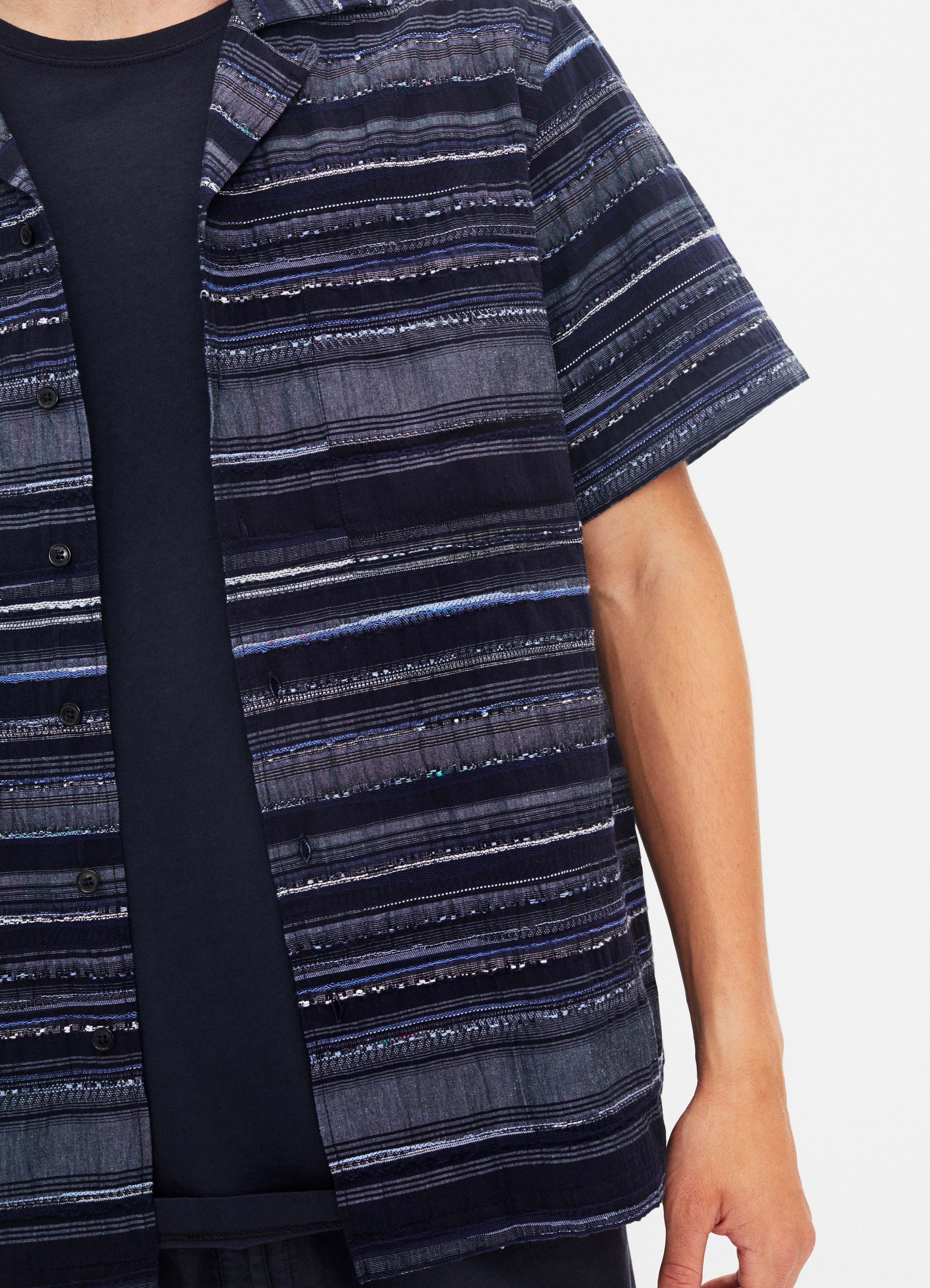 CALEB 31-36-3 | Short Sleeve Cabana Shirt | Multiple Blue - Image 2