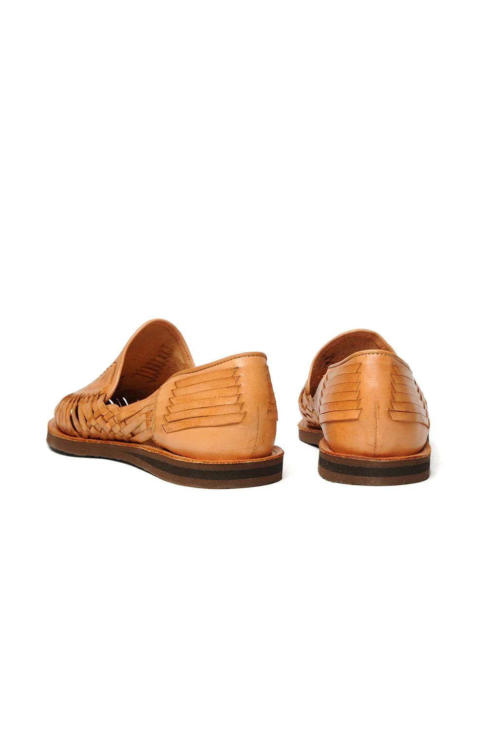 Cancun Leather Huarache | Slip on Vegetable Tanned Sandals | Tan 1 - Image 4