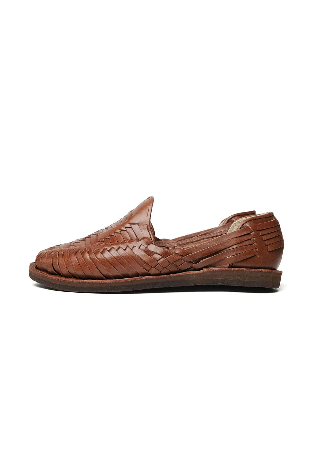 Cancun Leather Huarache | Slip on Vegetable Tanned Sandals | Brown 2 - Image 3