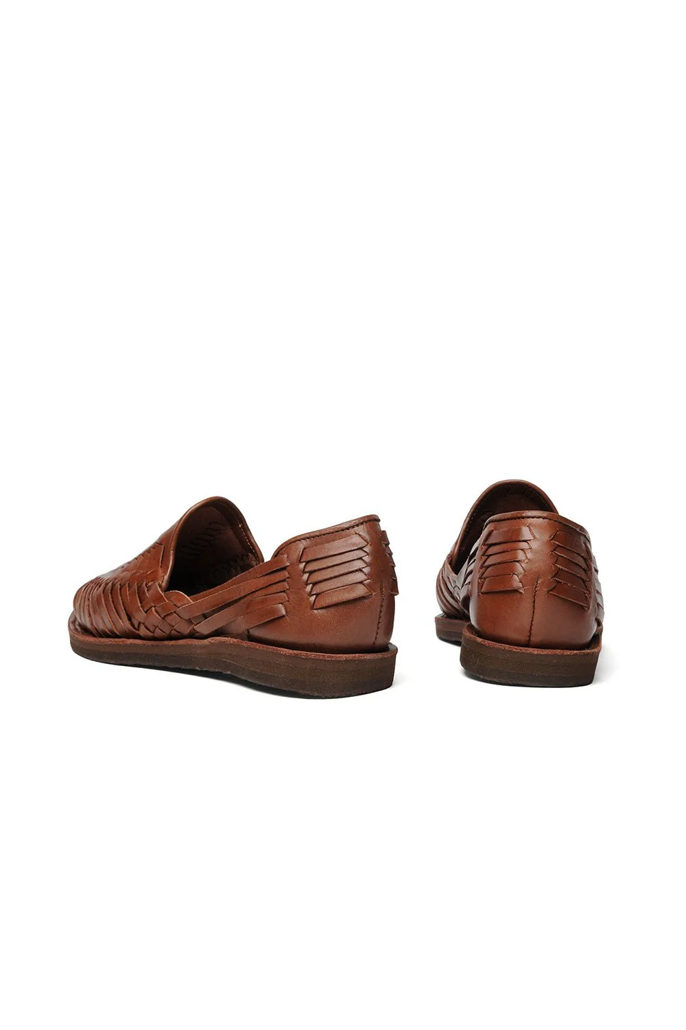 Cancun Leather Huarache | Slip on Vegetable Tanned Sandals | Brown 2 - Image 4