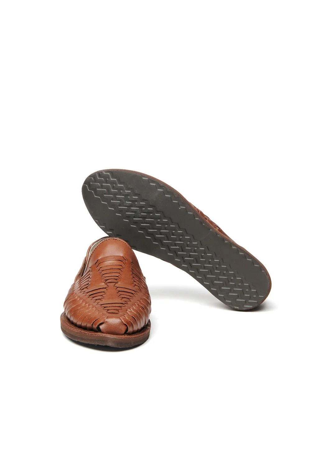 Cancun Leather Huarache | Slip on Vegetable Tanned Sandals | Brown 2 - Image 5