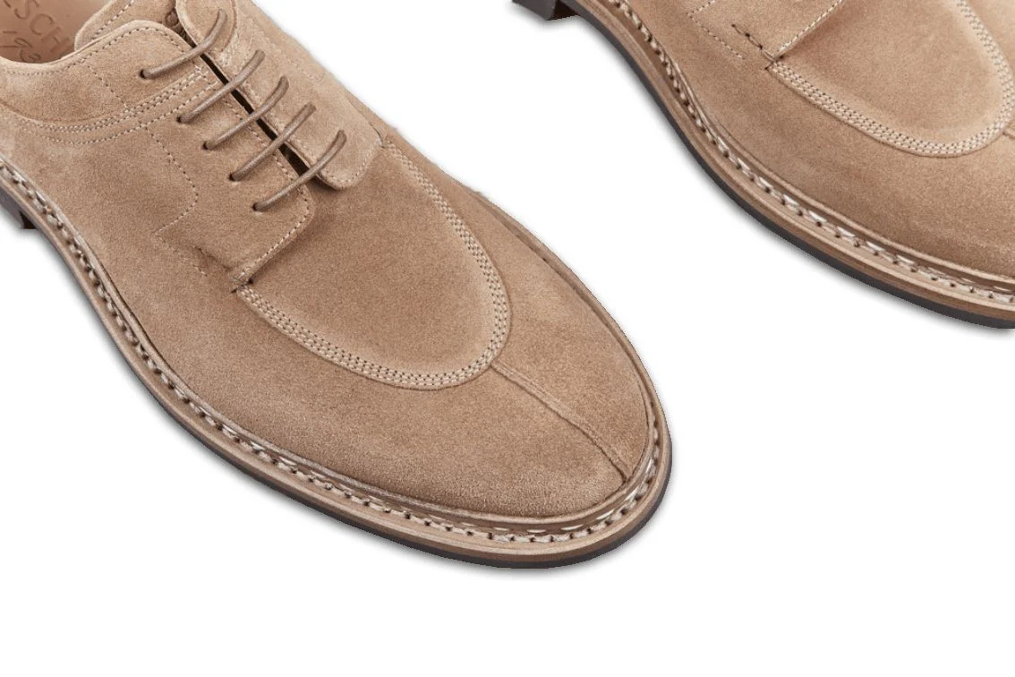 CATALPA | Water-resistant Suede Derby Shoe | Cream - Image 4
