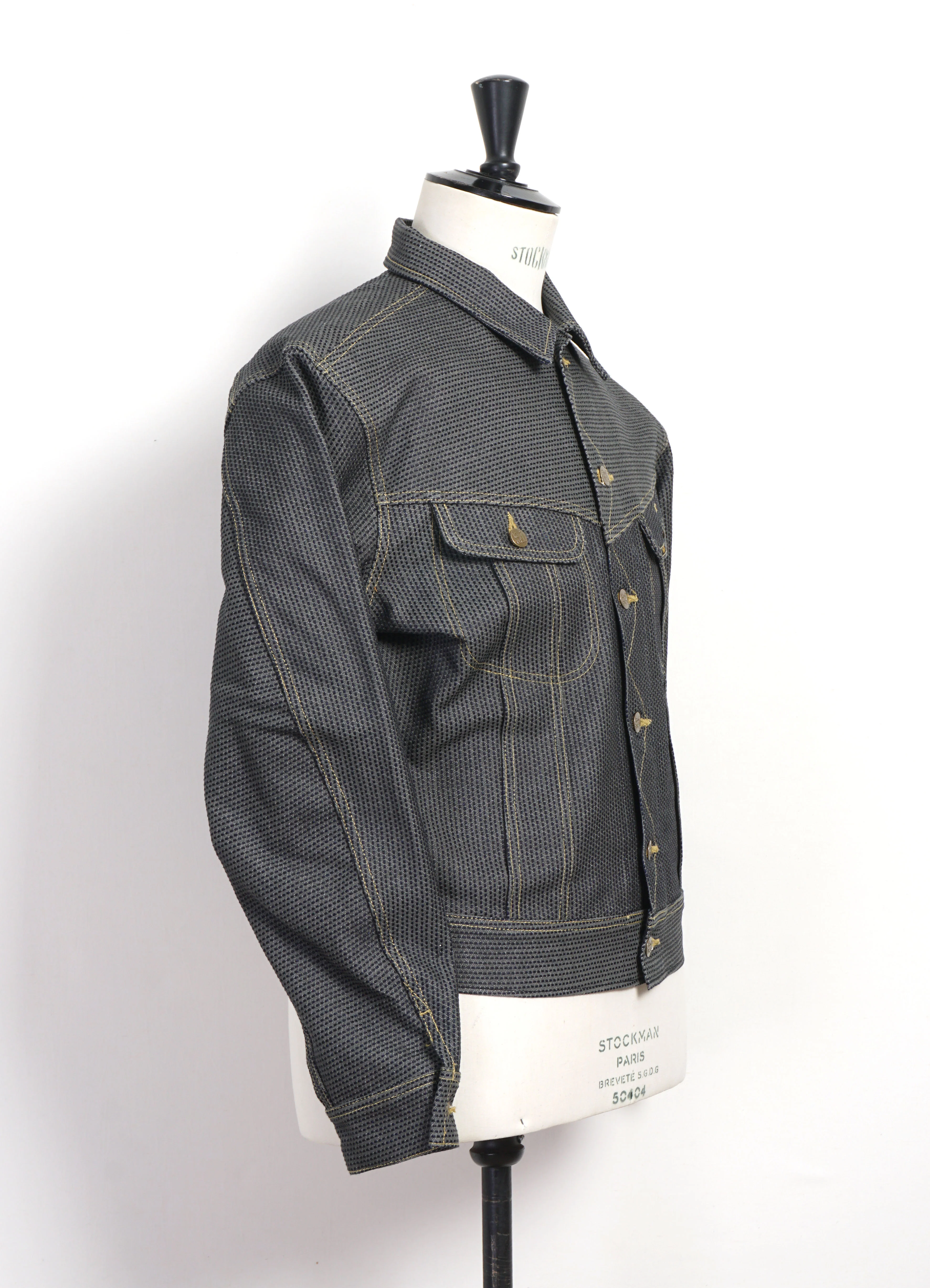 CENTURY DENIM WESTERNER | Sumi-Dyed Sashiko Denim Jacket | N7S Ash Grey - Image 2
