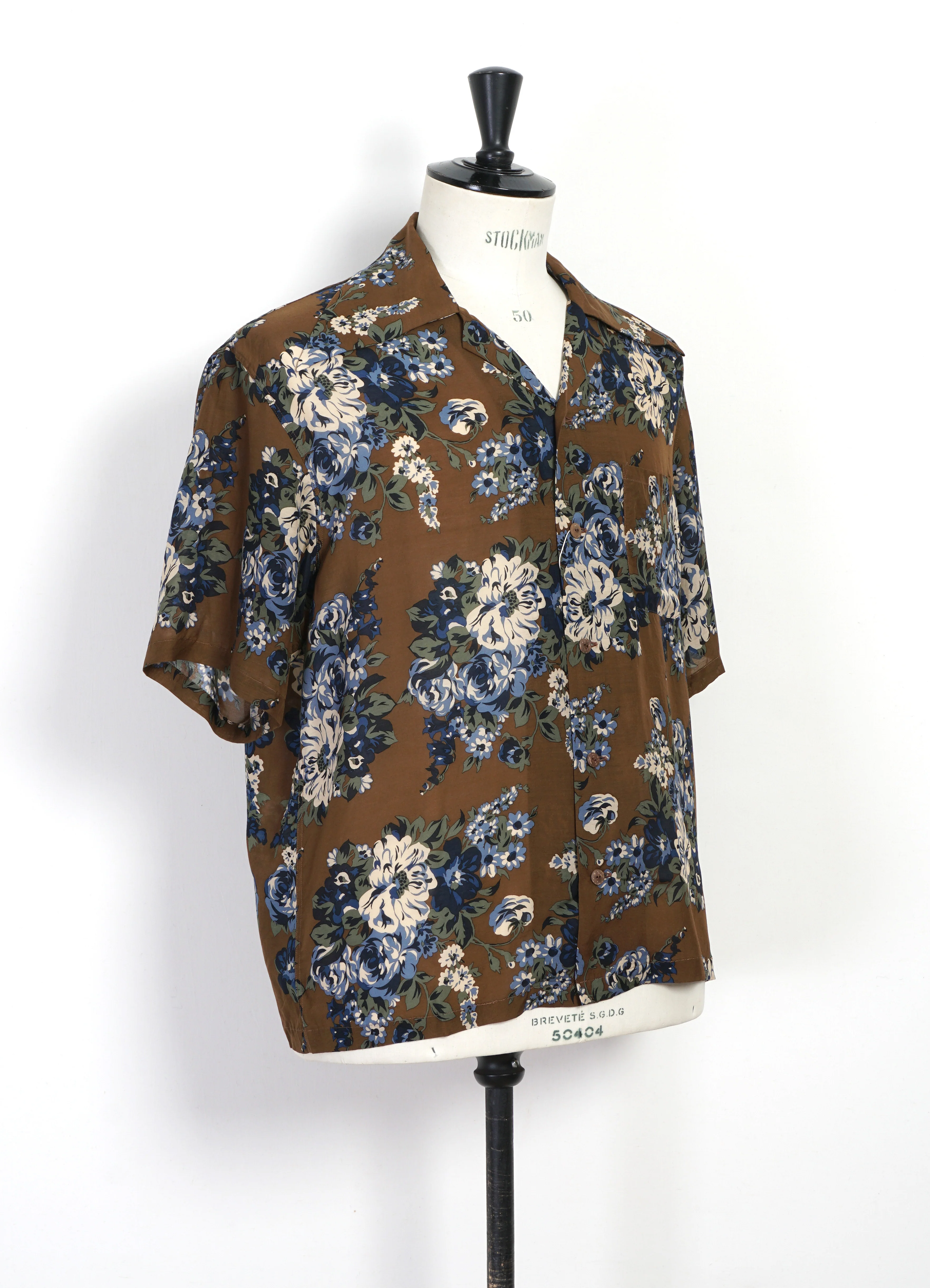 CHAMPETRE MARIA WRANGLE | Silk & Cupra Aloha Shirt | Brown/Khaki - Image 3
