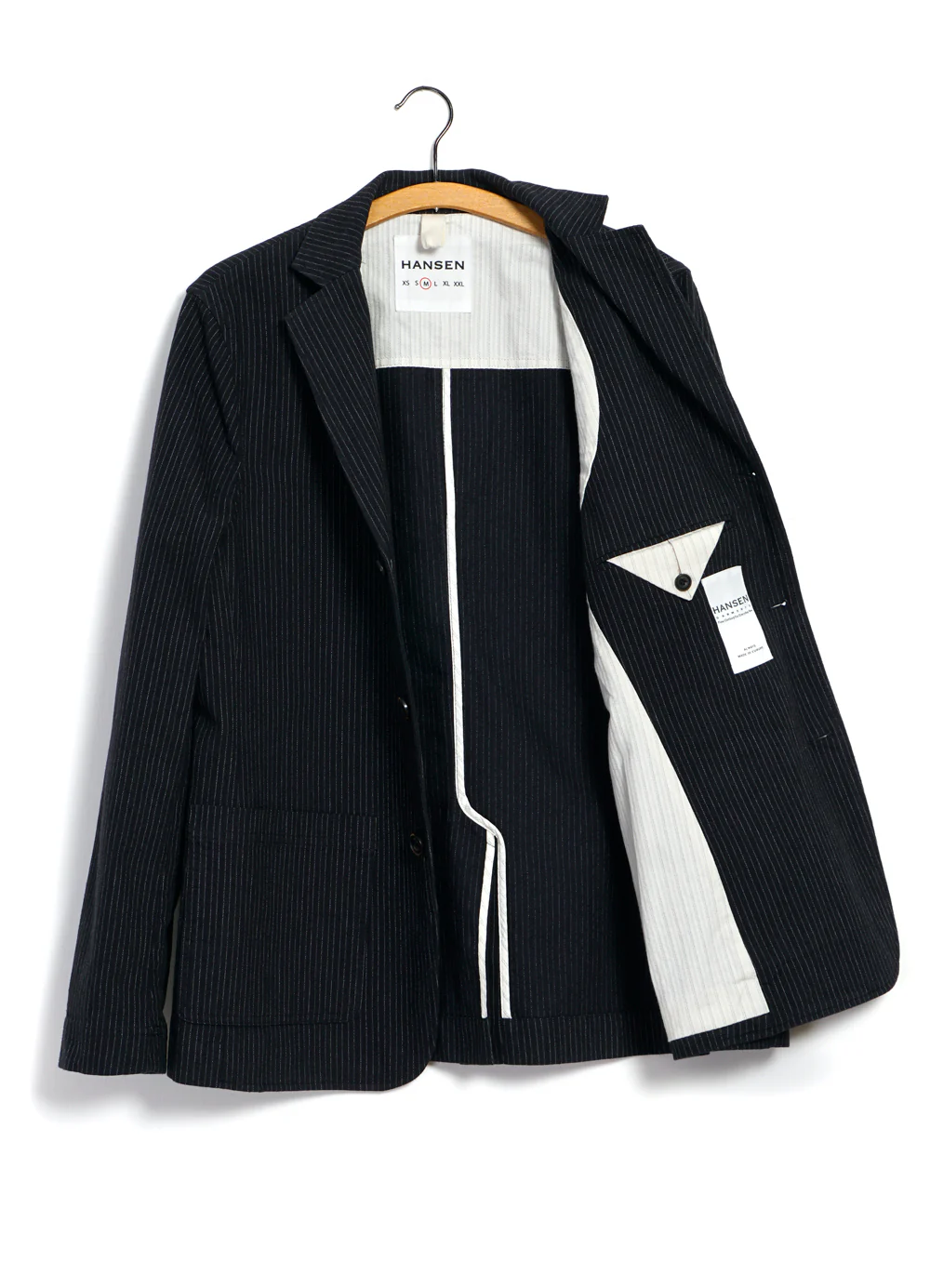 CHARLIE 28-32-2 | Easy Three Button Blazer | Black Pin - Image 4