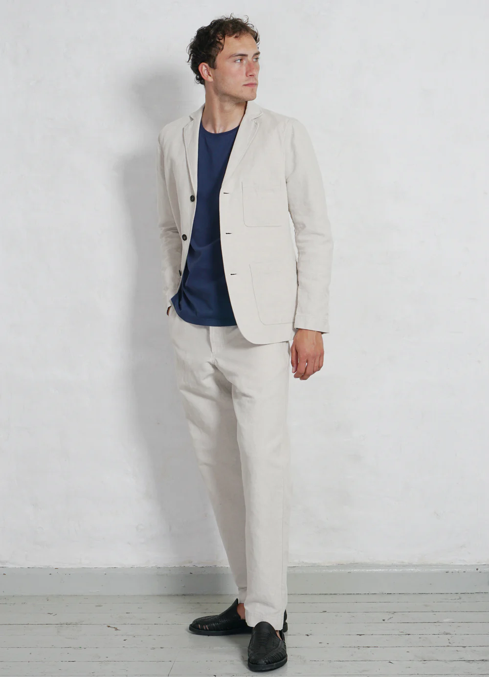CHARLIE | Easy Three Button Blazer | Natural Flax - Image 8