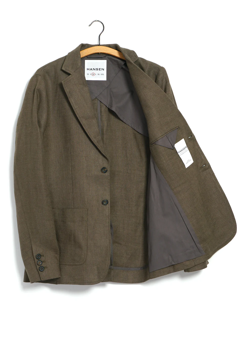 CHRIS | Classic Two Button Blazer | Khaki Linen - Image 4