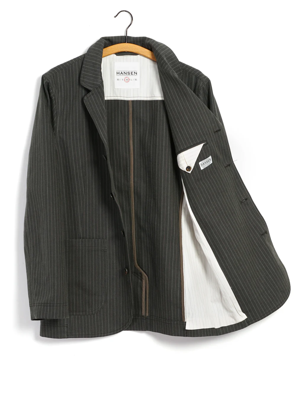 LUKAS | Blazer Jacket | Khaki Pin - Image 3