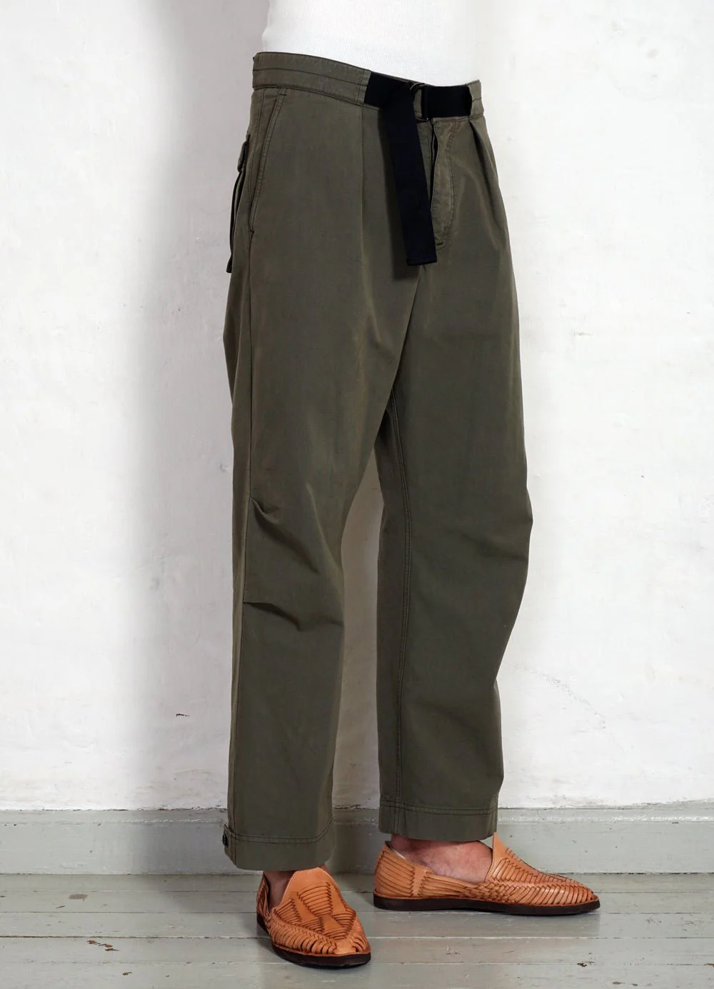 KARLO | Wide Cut Utility Trousers | Green - Image 3