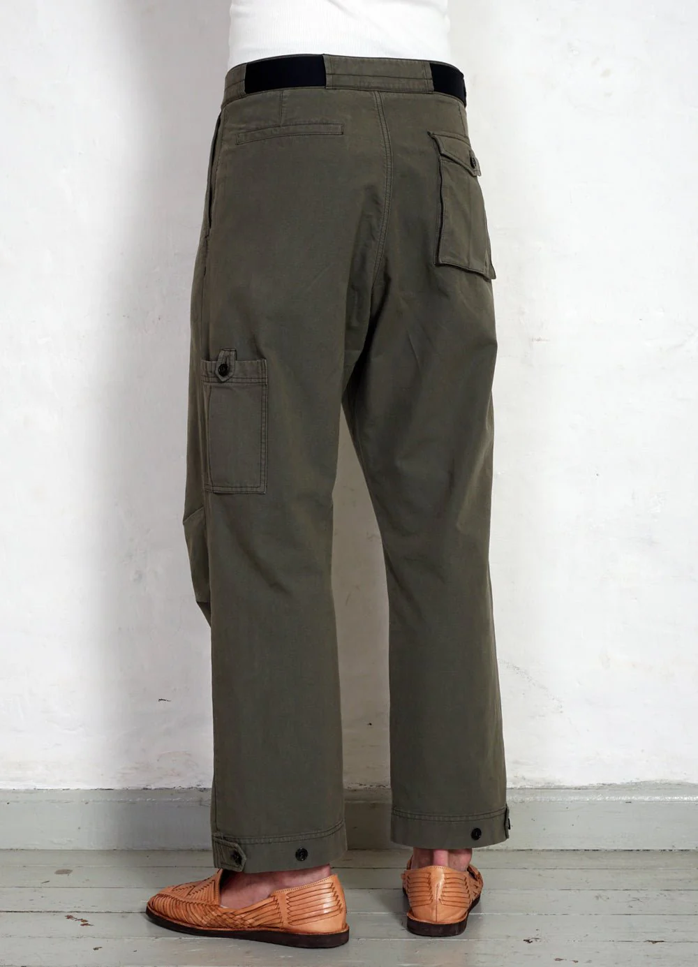 KARLO | Wide Cut Utility Trousers | Green - Image 4