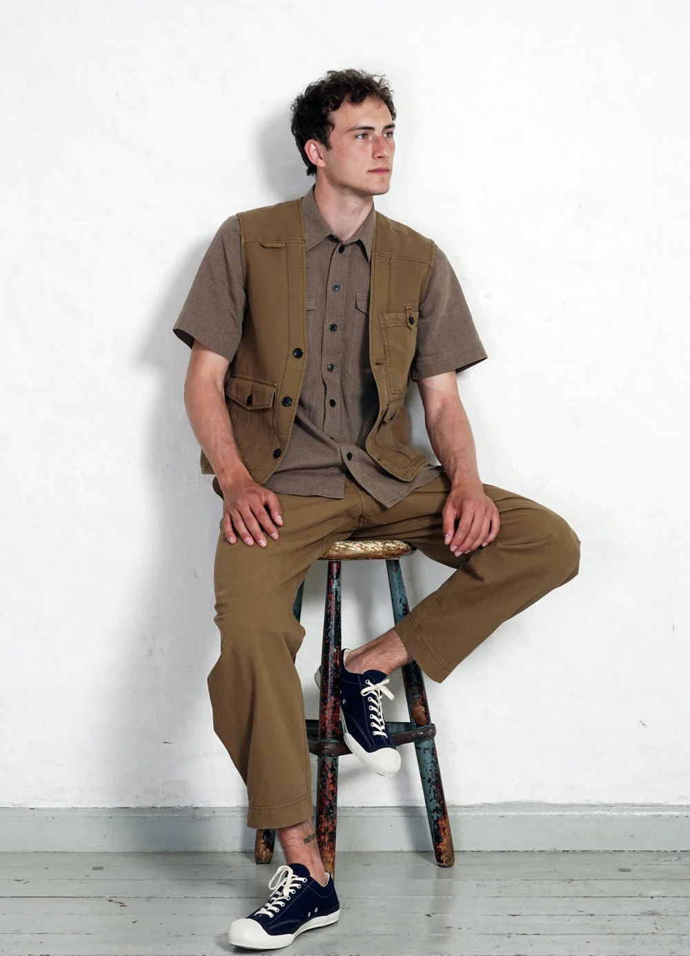 KARLO | Wide Cut Utility Trousers | Khaki - Image 8