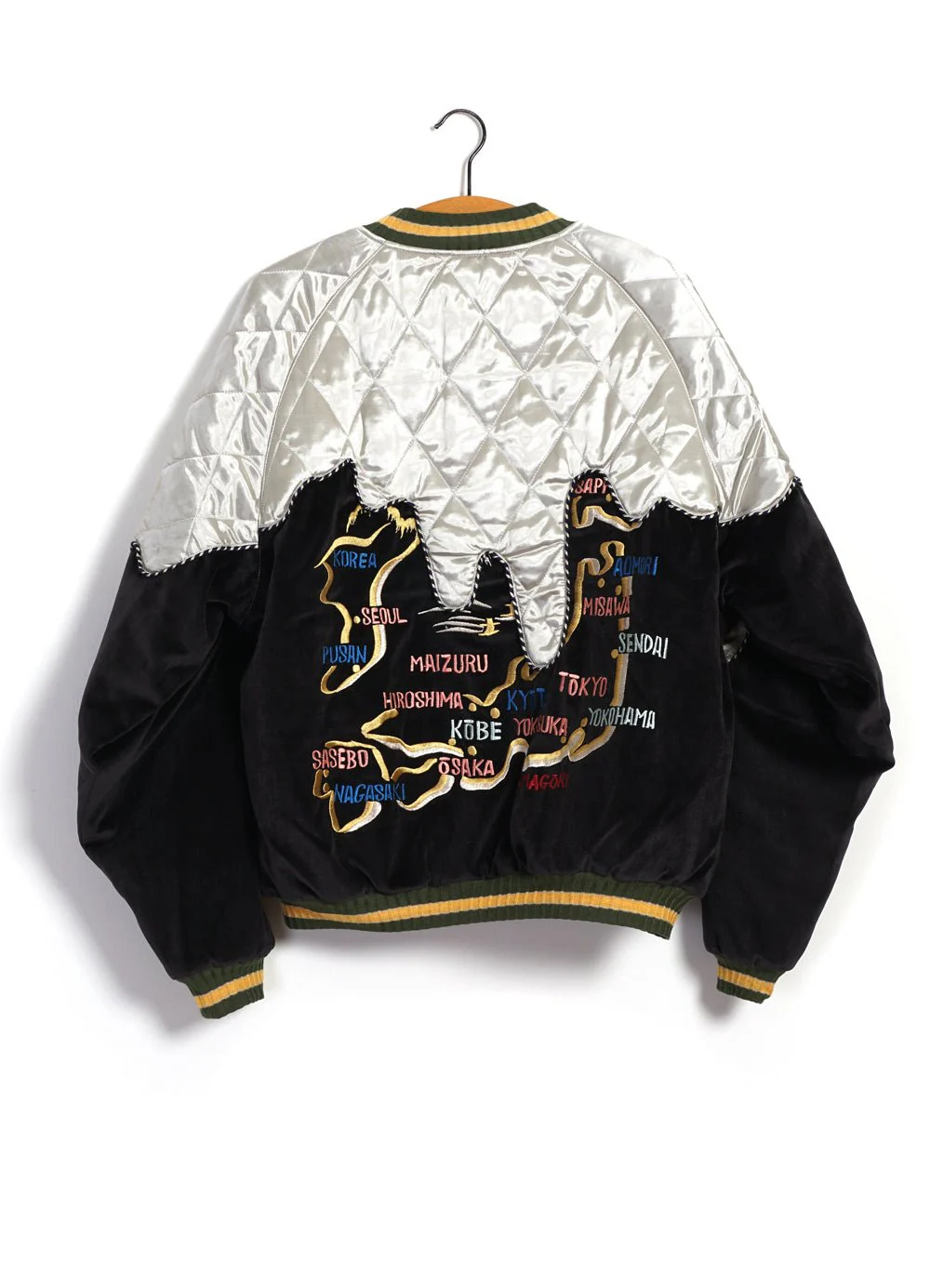 TORO-TORO | Sulfur-dyed Velveteen Souvenir Jacket | Black/Kinari - Image 2