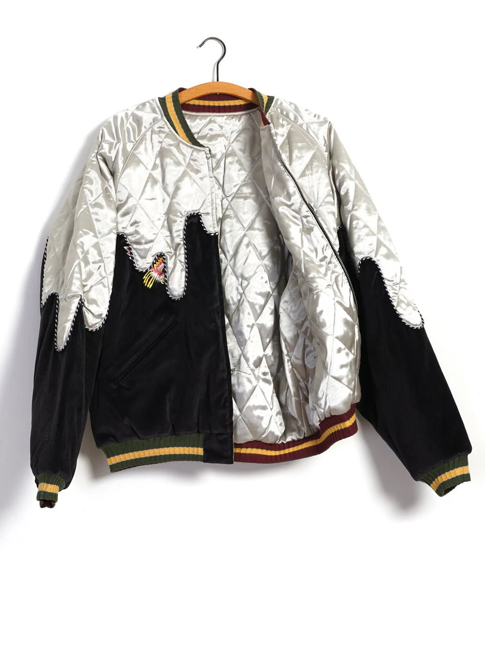 TORO-TORO | Sulfur-dyed Velveteen Souvenir Jacket | Black/Kinari - Image 3