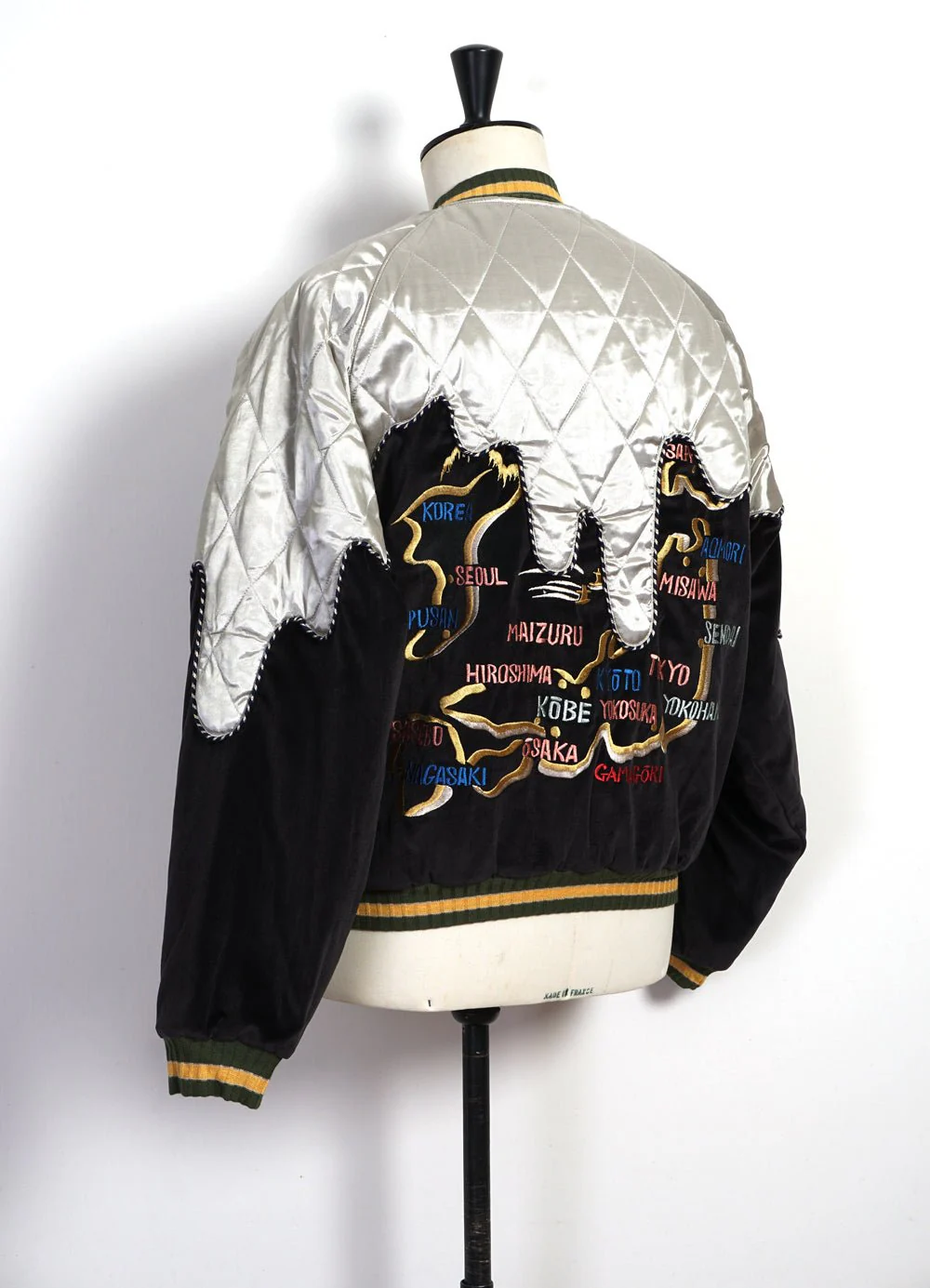 TORO-TORO | Sulfur-dyed Velveteen Souvenir Jacket | Black/Kinari - Image 5