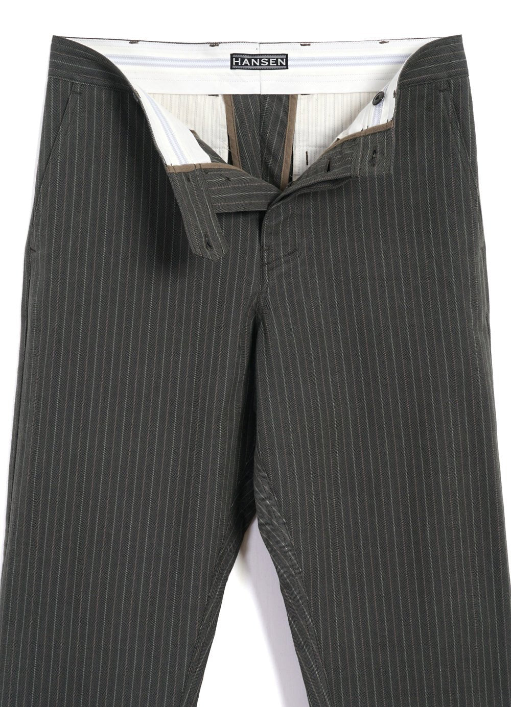 KIAN | Cinch Back Wide  Trousers | Khaki Pin - Image 5
