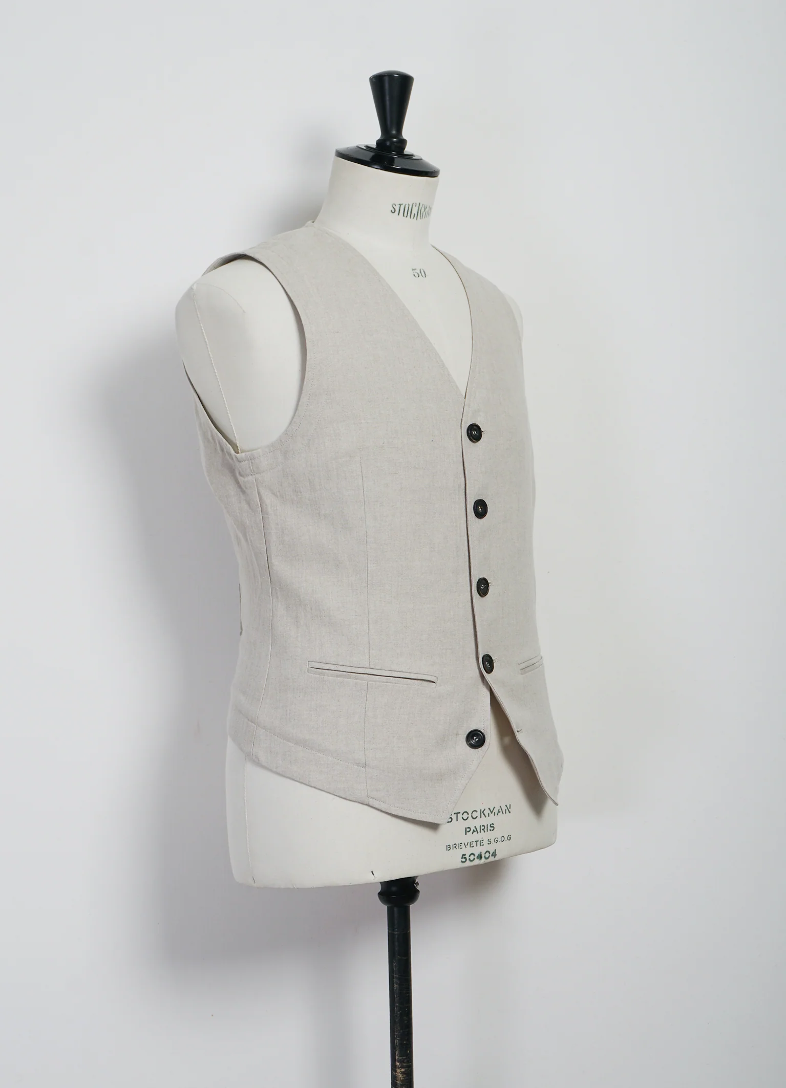 DANIEL 31-67-1 | Classic Waistcoat | Nature Linen - Image 3