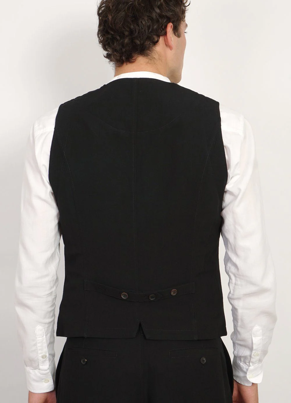 DANIEL | Four Button Waistcoat | Black - Image 3