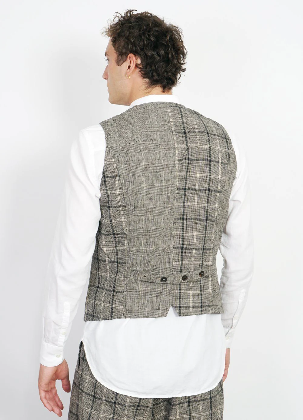 DANIEL | Four Button Waistcoat | Mixed Check - Image 3
