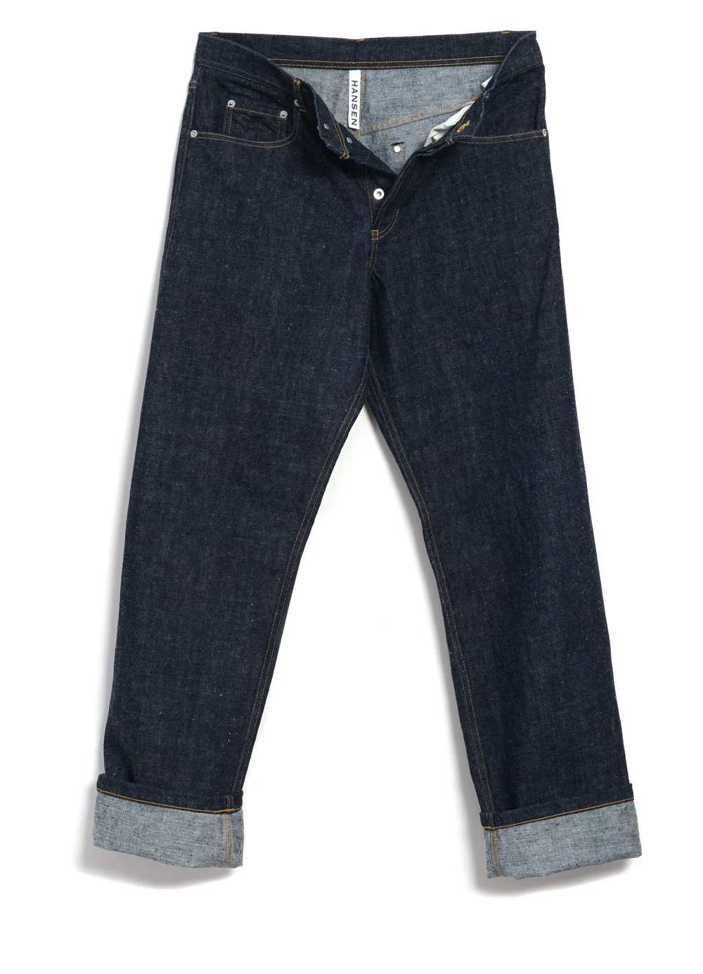 DEAN 100-14-20-4 | 13oz Neppy Denim Straight Cut Jeans | Real Indigo - Image 6