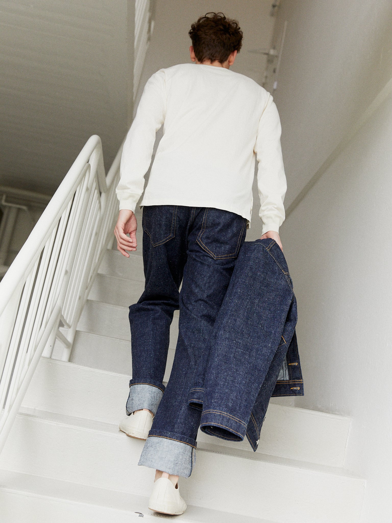 DEAN 100-14-20-4 | 13oz Neppy Denim Straight Cut Jeans | Real Indigo - Image 8